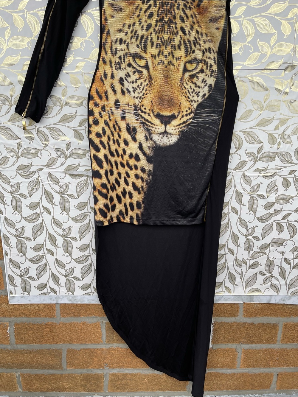 Just Cavalli Mob Wife Leopard One Shoulder Asymmetric Dress M New Italy - Picture 7 of 15